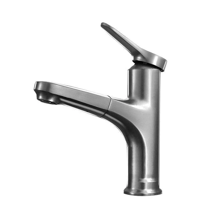 Contemporary Bathroom Tap Brass Lever Handle Pull-out Sink Tap -Bathlova