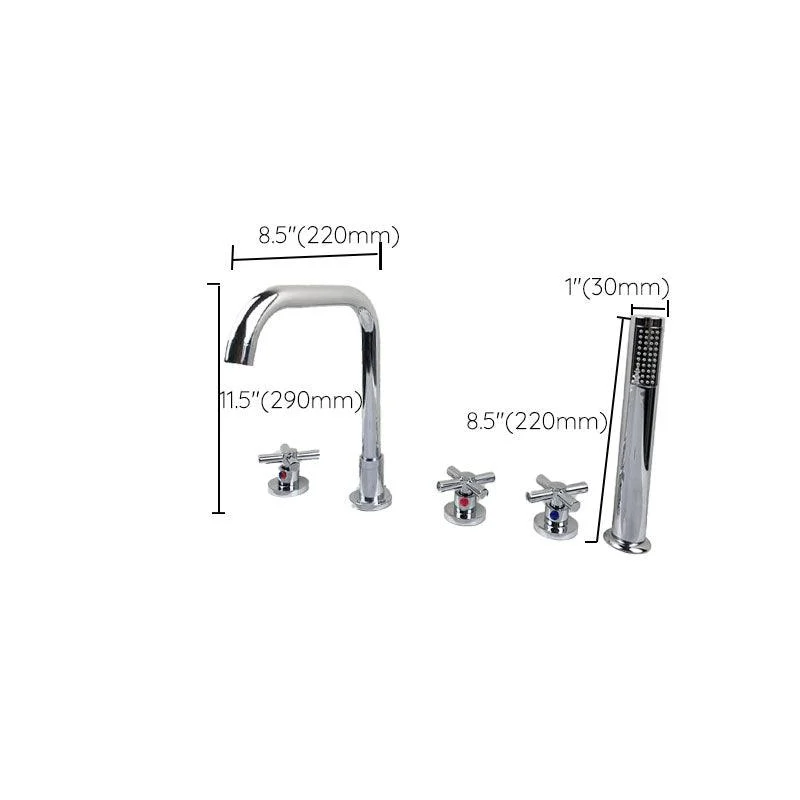 Contemporary Bathroom Tap Deck Mounted Copper Low Arc Roman Tub Tap Set -Bathlova