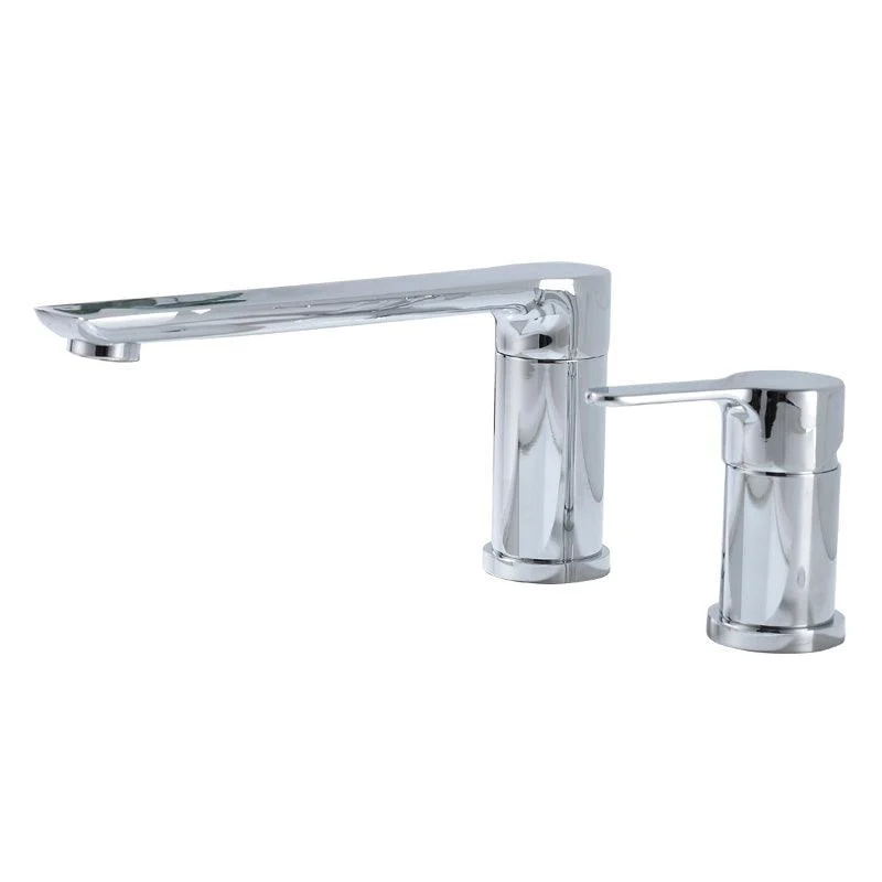 Contemporary Bathroom Tap Deck Mounted Copper Two Handle Swivel Roman Tub Tap Set -Bathlova