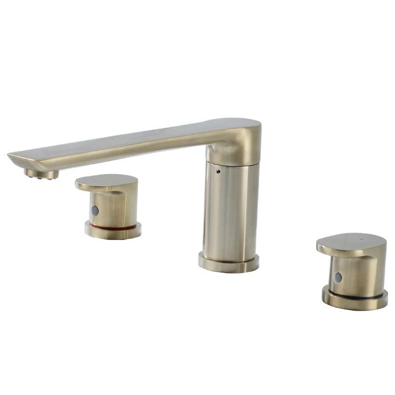 Contemporary Bathroom Tap Deck Mounted Copper Two Handle Swivel Roman Tub Tap Set -Bathlova