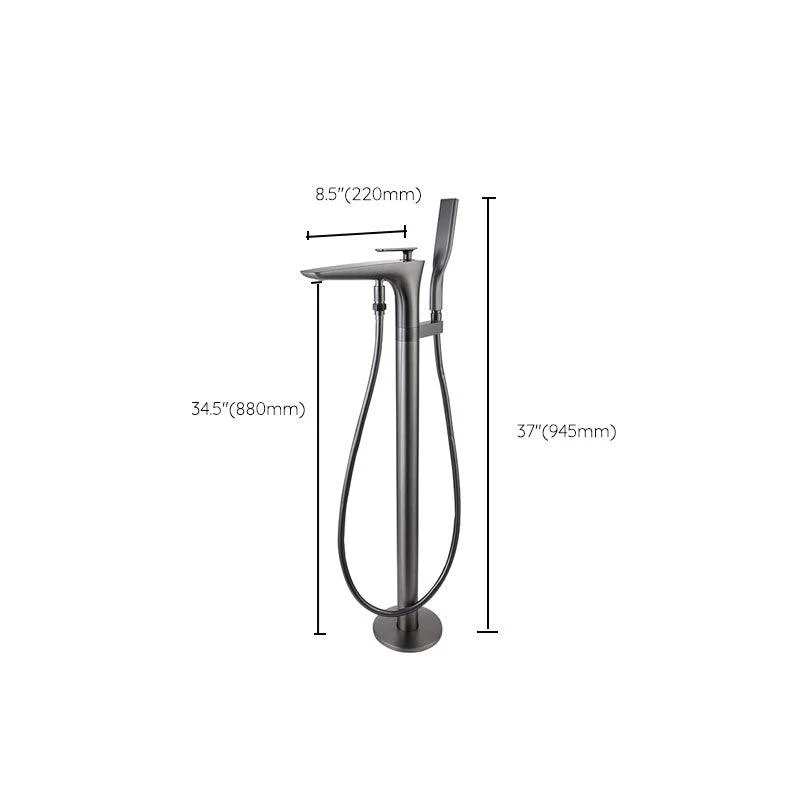 Contemporary Bathroom Tap Floor Mounted Copper Free Standing Tub Filler Tap -Bathlova