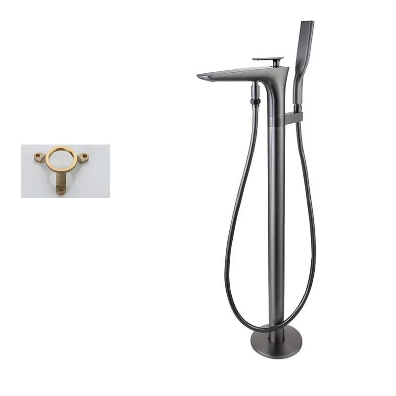 Contemporary Bathroom Tap Floor Mounted Copper Free Standing Tub Filler Tap -Bathlova