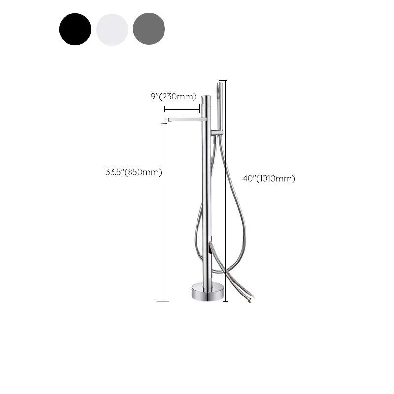 Contemporary Bathroom Tap Floor Mounted Copper One Handle Fixed Freestanding Tap -Bathlova