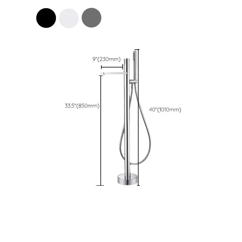 Contemporary Bathroom Tap Floor Mounted Copper One Handle Fixed Freestanding Tap -Bathlova