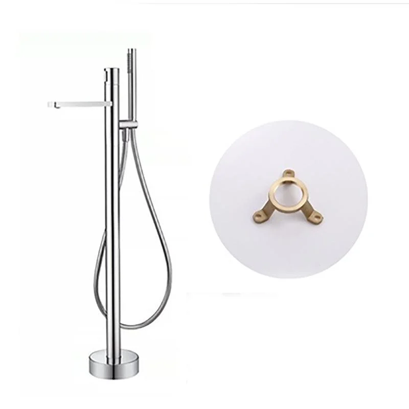 Contemporary Bathroom Tap Floor Mounted Copper One Handle Fixed Freestanding Tap -Bathlova