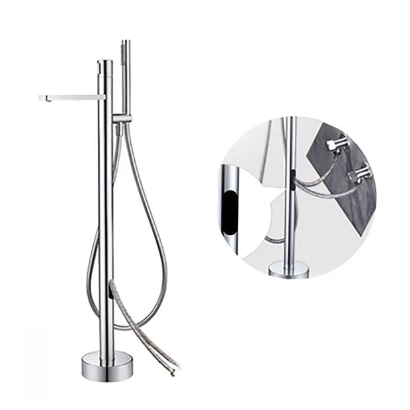 Contemporary Bathroom Tap Floor Mounted Copper One Handle Fixed Freestanding Tap -Bathlova