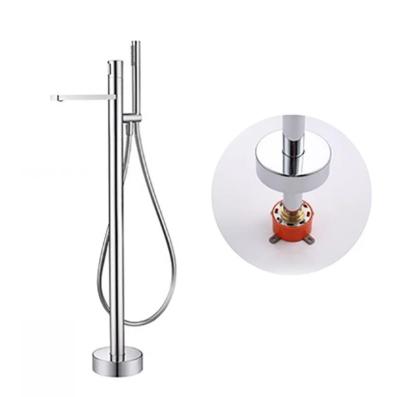 Contemporary Bathroom Tap Floor Mounted Copper One Handle Fixed Freestanding Tap -Bathlova