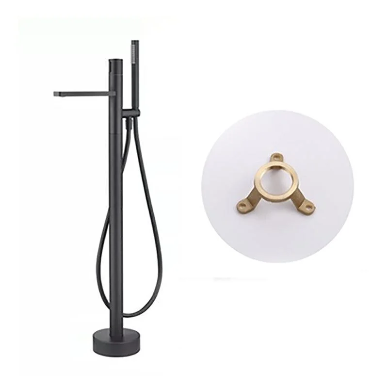 Contemporary Bathroom Tap Floor Mounted Copper One Handle Fixed Freestanding Tap -Bathlova