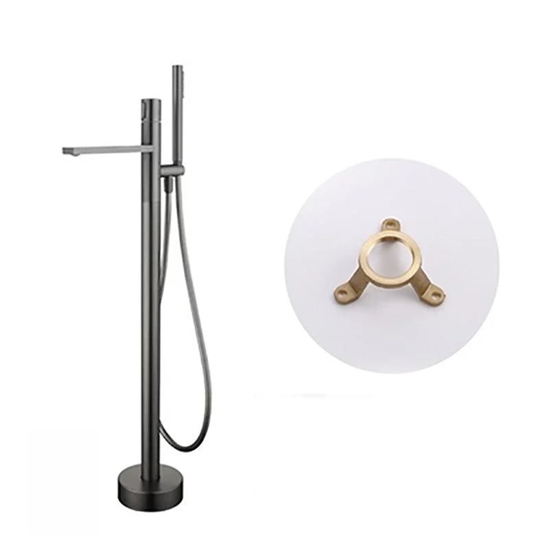 Contemporary Bathroom Tap Floor Mounted Copper One Handle Fixed Freestanding Tap -Bathlova