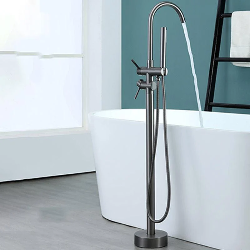 Contemporary Bathroom Tap Floor Mounted Copper One Handle Freestanding Bathtub Tap -Bathlova