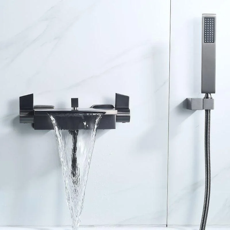 Contemporary Bathroom Tap Wall Mounted Copper Low Arc Fixed Clawfoot Tub Taps -Bathlova