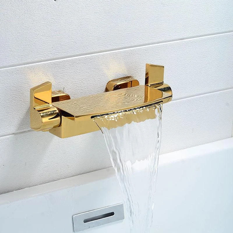 Contemporary Bathroom Tap Wall Mounted Copper Low Arc Fixed Clawfoot Tub Taps -Bathlova