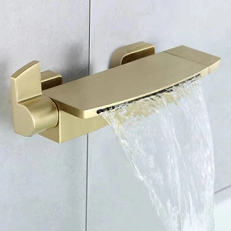 Contemporary Bathroom Tap Wall Mounted Copper Low Arc Fixed Clawfoot Tub Taps -Bathlova