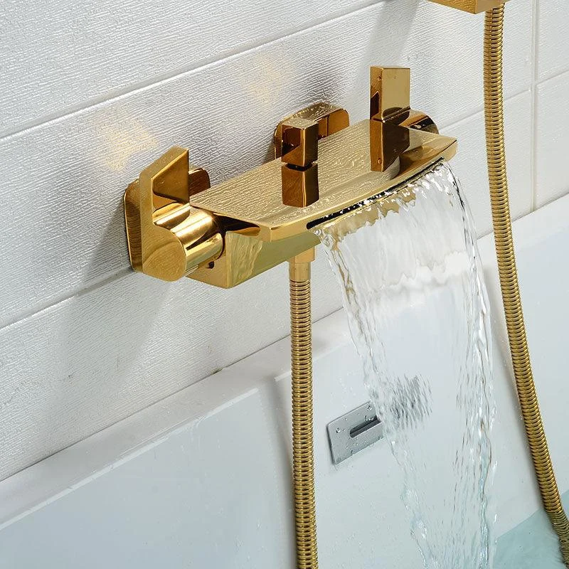 Contemporary Bathroom Tap Wall Mounted Copper Low Arc Fixed Clawfoot Tub Taps -Bathlova