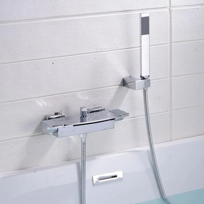 Contemporary Bathroom Tap Wall Mounted Copper Low Arc Fixed Clawfoot Tub Taps -Bathlova