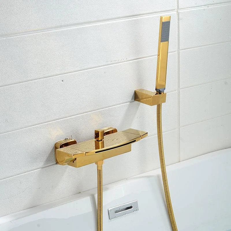 Contemporary Bathroom Tap Wall Mounted Copper Low Arc Fixed Clawfoot Tub Taps -Bathlova