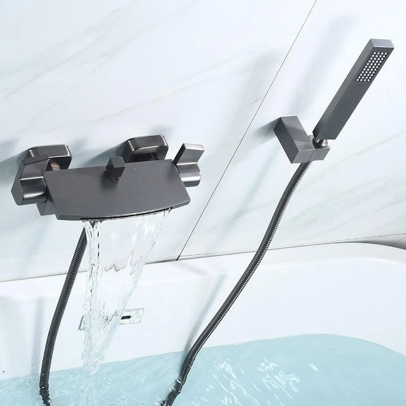 Contemporary Bathroom Tap Wall Mounted Copper Low Arc Fixed Clawfoot Tub Taps -Bathlova