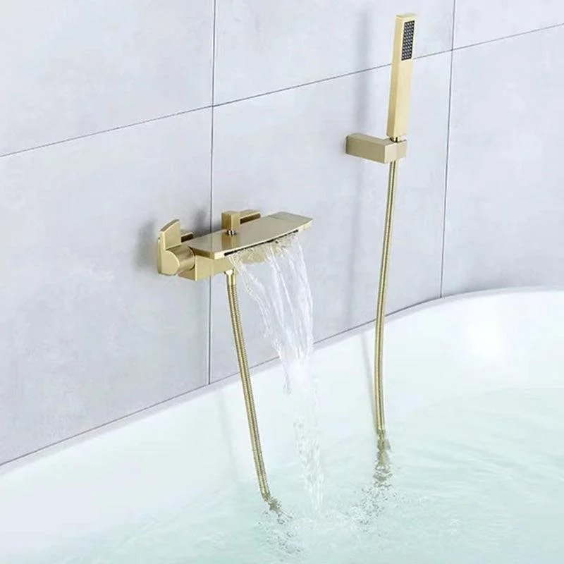 Contemporary Bathroom Tap Wall Mounted Copper Low Arc Fixed Clawfoot Tub Taps -Bathlova