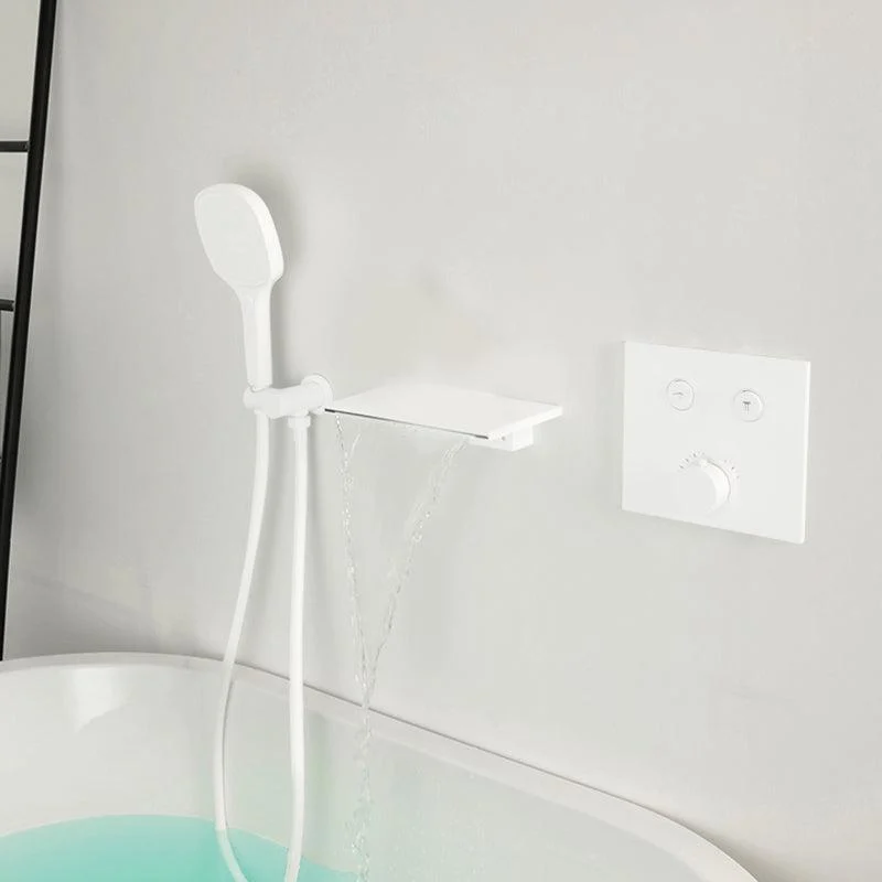 Contemporary Bathroom Tap Wall Mounted White One Handle Fixed Clawfoot Tub Taps -Bathlova