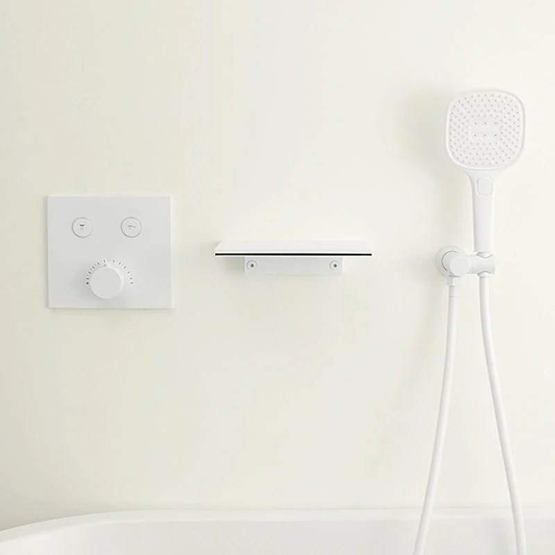 Contemporary Bathroom Tap Wall Mounted White One Handle Fixed Clawfoot Tub Taps -Bathlova