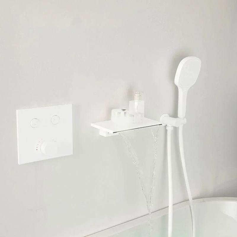 Contemporary Bathroom Tap Wall Mounted White One Handle Fixed Clawfoot Tub Taps -Bathlova