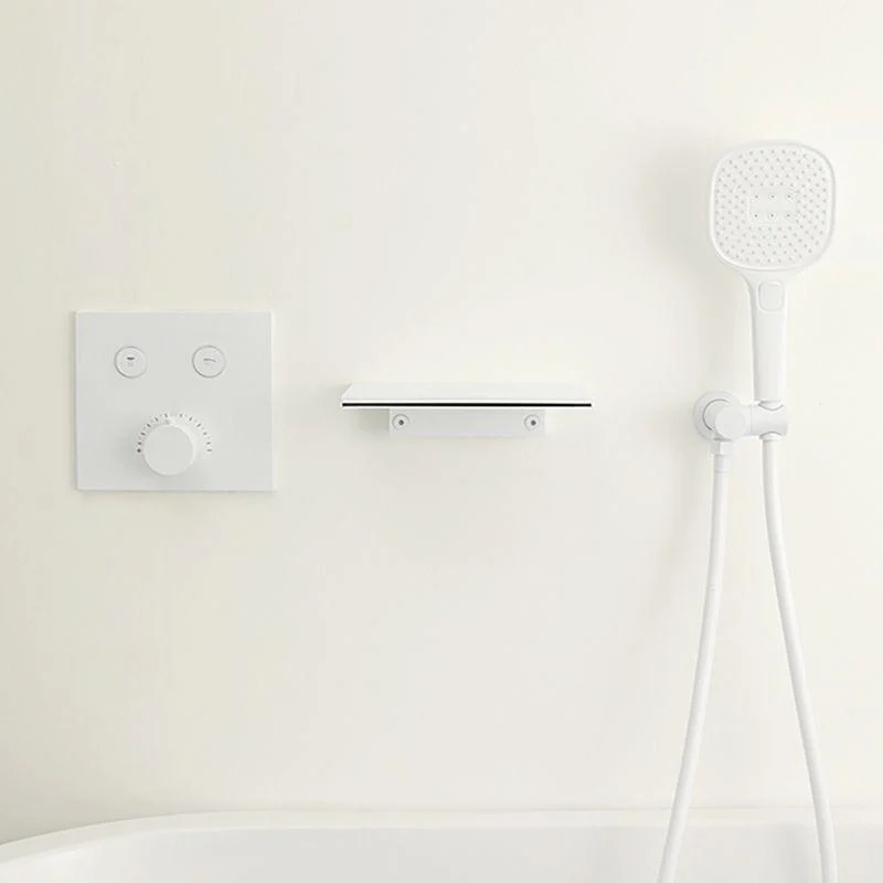 Contemporary Bathroom Tap Wall Mounted White One Handle Fixed Clawfoot Tub Taps -Bathlova