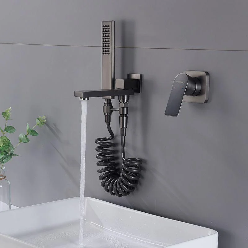 Contemporary Bathtub Tap Solid Color Low Arc Wall Mounted Bathroom Tap -Bathlova