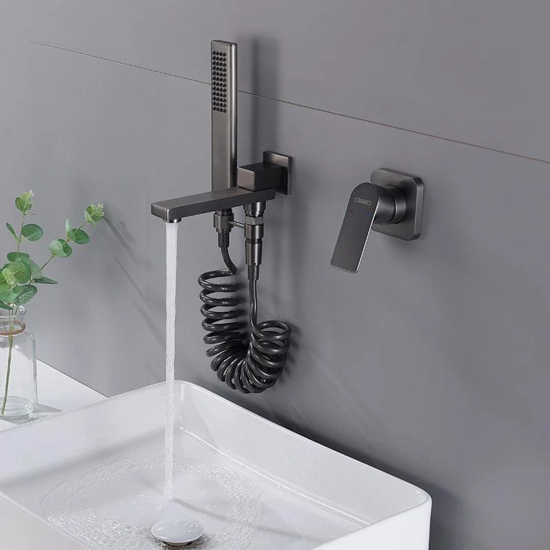 Contemporary Bathtub Tap Solid Color Low Arc Wall Mounted Bathroom Tap -Bathlova