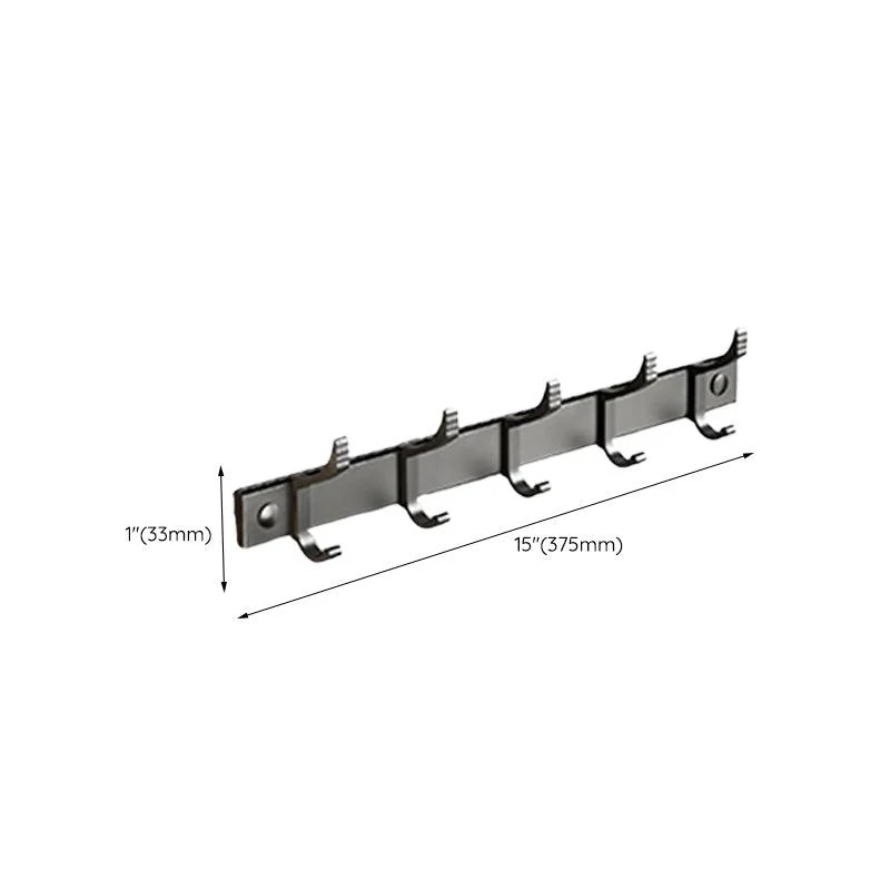 Contemporary Black Finish Bathroom Accessory Set with Bath Shelf/Towel Bar -Bathlova