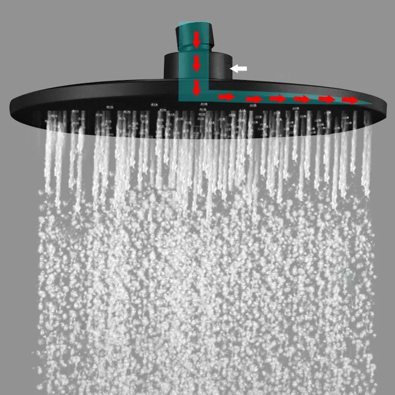 Contemporary Black Round Shower Head Combo Rain Fall Hand Shower -Bathlova