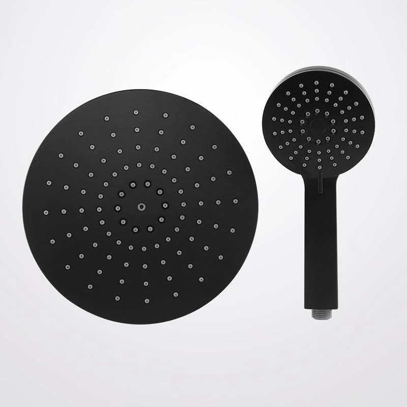 Contemporary Black Round Shower Head Combo Rain Fall Hand Shower -Bathlova