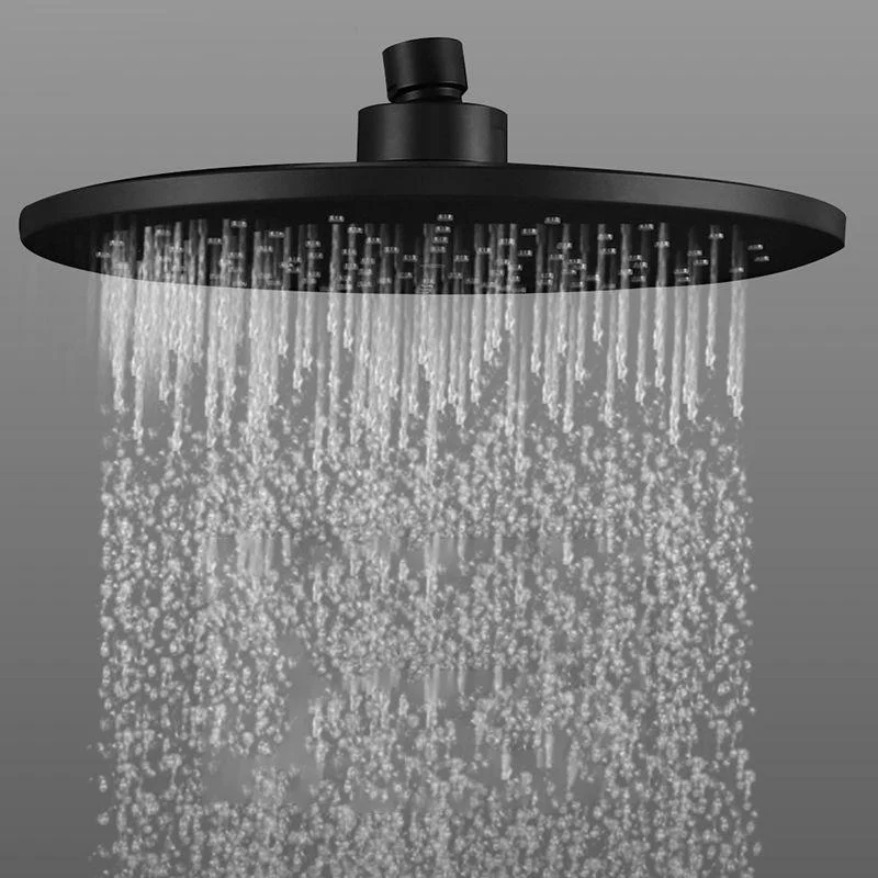 Contemporary Black Round Shower Head Combo Rain Fall Hand Shower -Bathlova