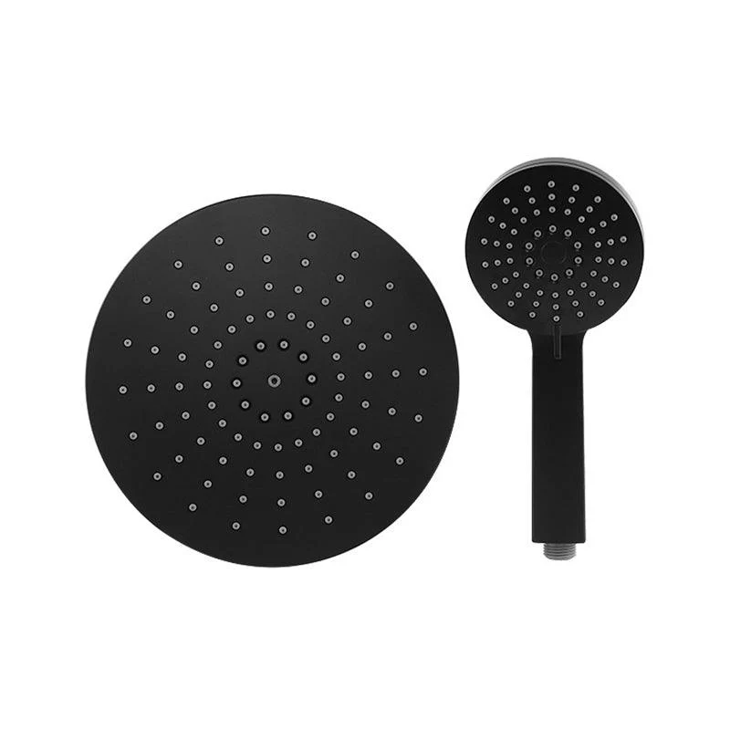 Contemporary Black Round Shower Head Combo Rain Fall Hand Shower -Bathlova