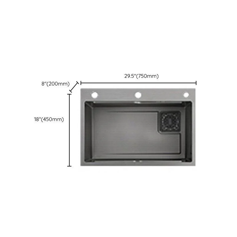 Contemporary Black Sink Stainless Steel Kitchen Sink with Soundproofing -Bathlova