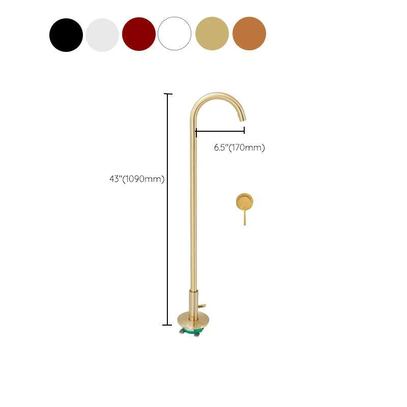 Contemporary Brass Freestanding Bathtub Tap High Arc Bathtub Tap -Bathlova