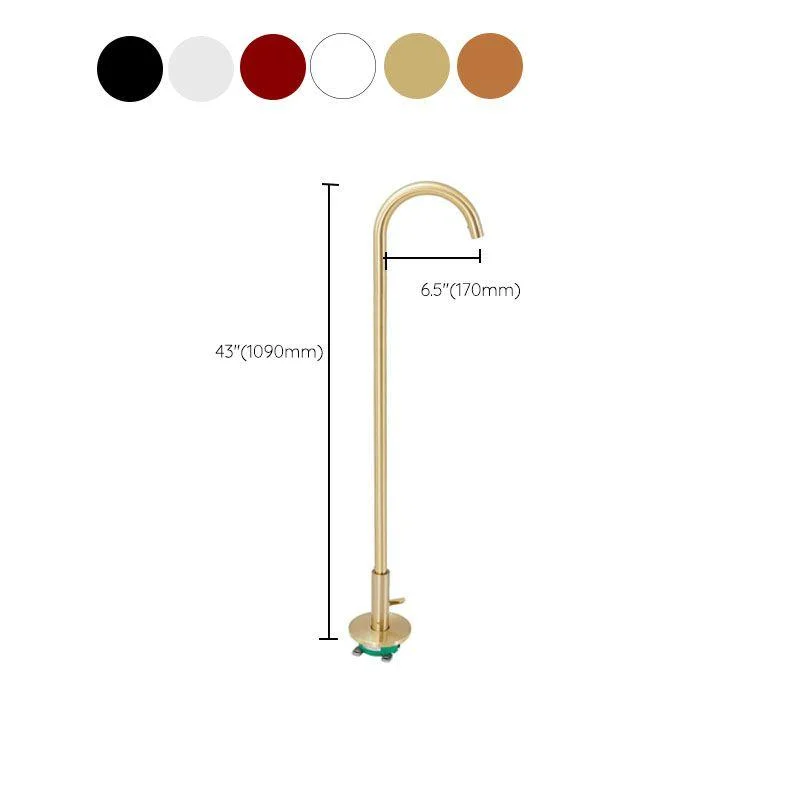 Contemporary Brass Freestanding Bathtub Tap High Arc Bathtub Tap -Bathlova