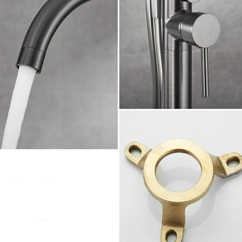 Contemporary Brass Freestanding Bathtub Tap with 1-Handle Bathtub Tap -Bathlova