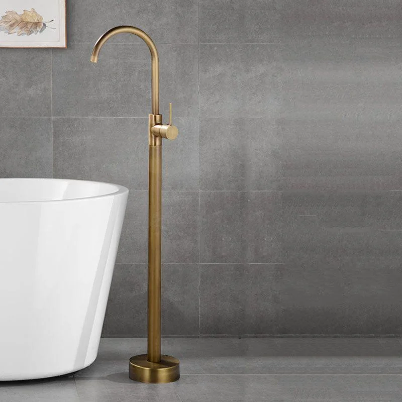 Contemporary Brass Freestanding Bathtub Tap with 1-Handle Bathtub Tap -Bathlova