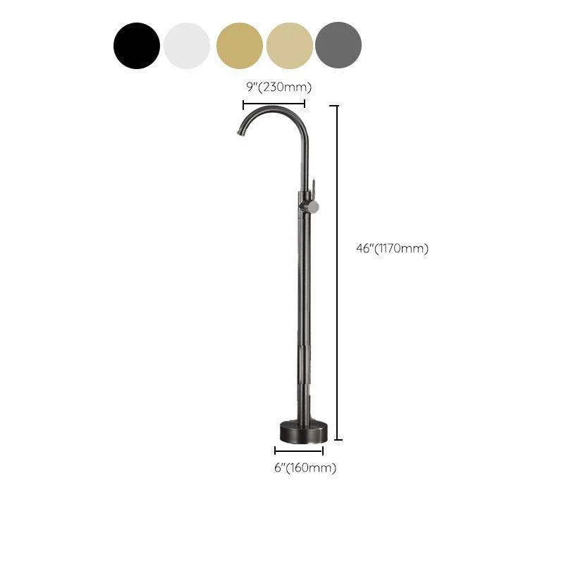 Contemporary Brass Freestanding Bathtub Tap with 1-Handle Bathtub Tap -Bathlova