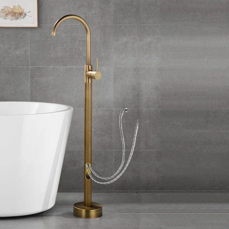 Contemporary Brass Freestanding Bathtub Tap with 1-Handle Bathtub Tap -Bathlova