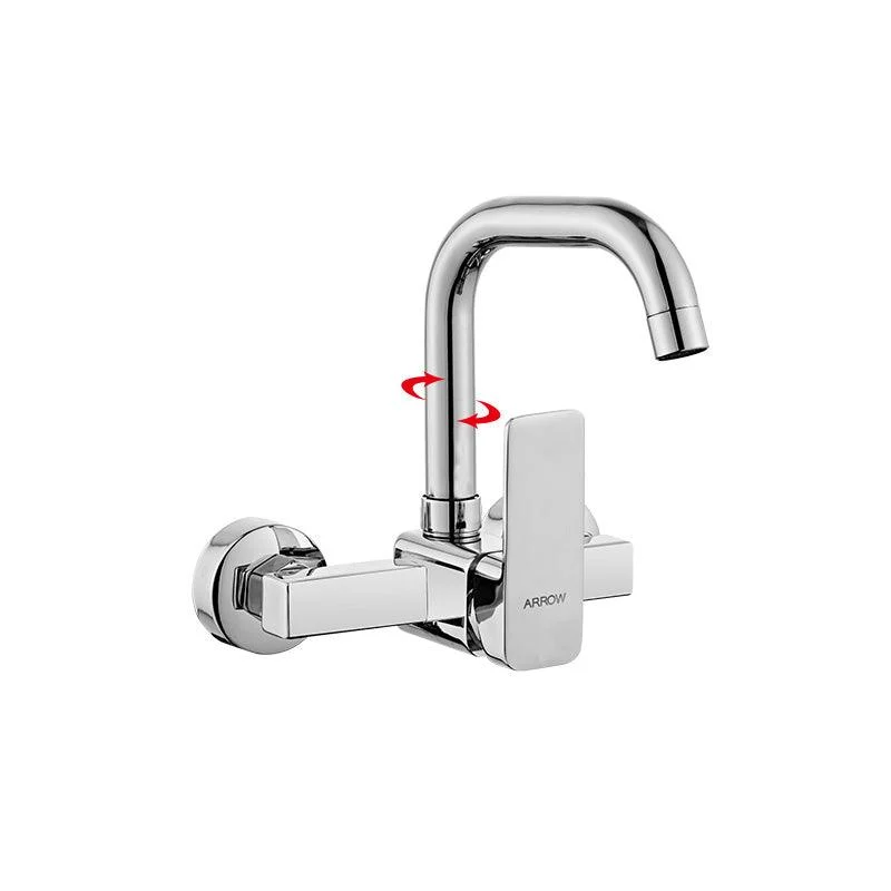 Contemporary Centerset Bathroom Tap Single Handle Swivel Spout Circular Tap -Bathlova