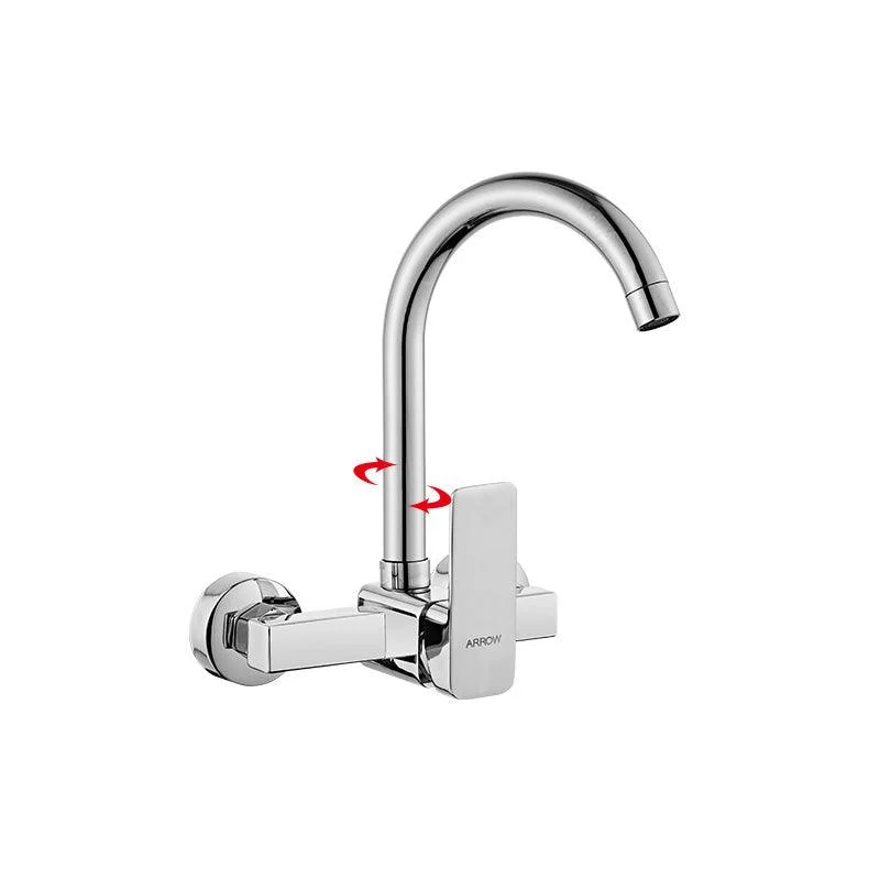 Contemporary Centerset Bathroom Tap Single Handle Swivel Spout Circular Tap -Bathlova