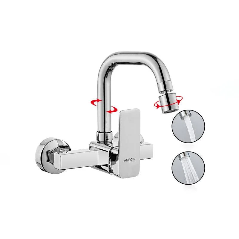 Contemporary Centerset Bathroom Tap Single Handle Swivel Spout Circular Tap -Bathlova