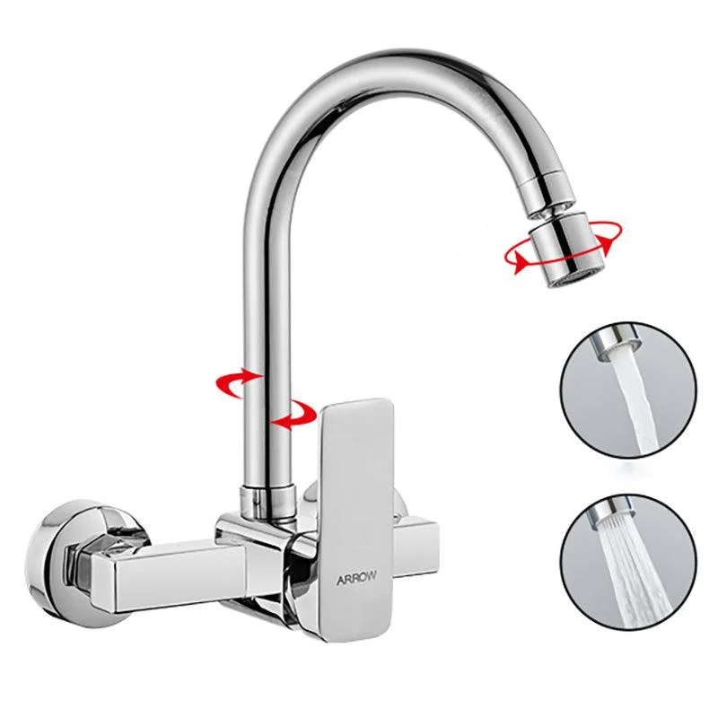 Contemporary Centerset Bathroom Tap Single Handle Swivel Spout Circular Tap -Bathlova