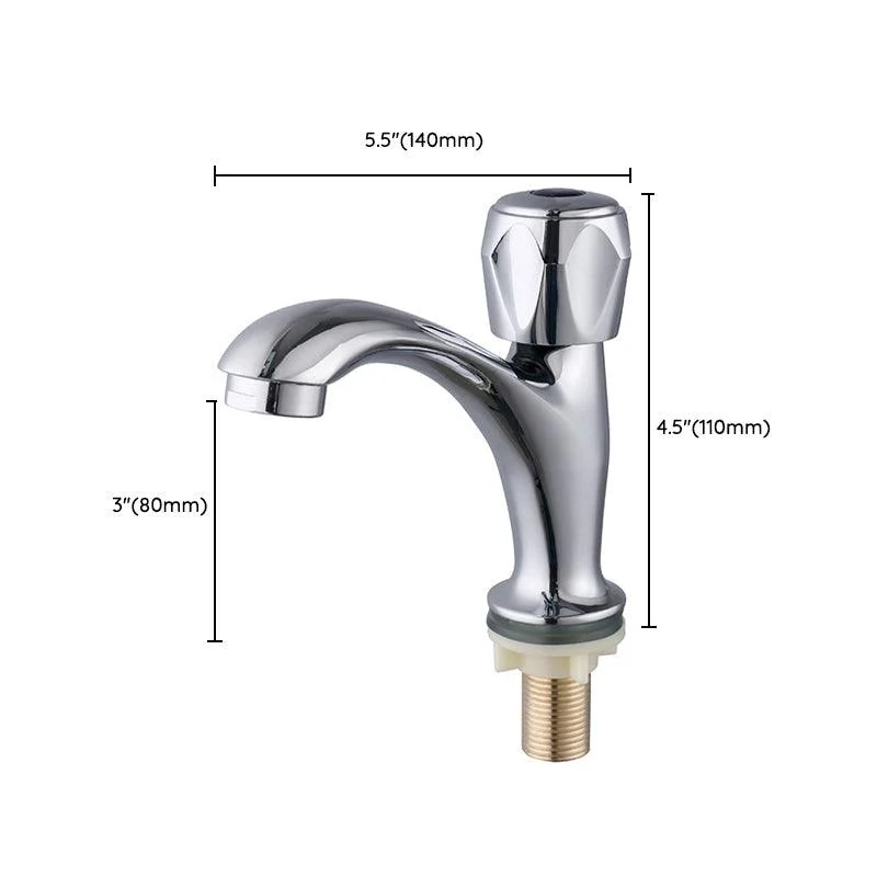 Contemporary Centerset Tap Knob Handle Low Arc Solid Brass Tap -Bathlova