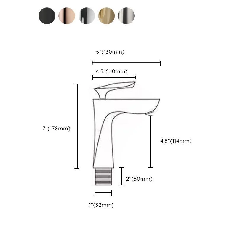 Contemporary Centerset Tap Lever Handle Low Arc Solid Brass Tap -Bathlova