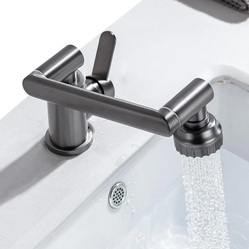 Contemporary Centerset Tap Lever Handles Low Arc Stainless Steel Tap -Bathlova