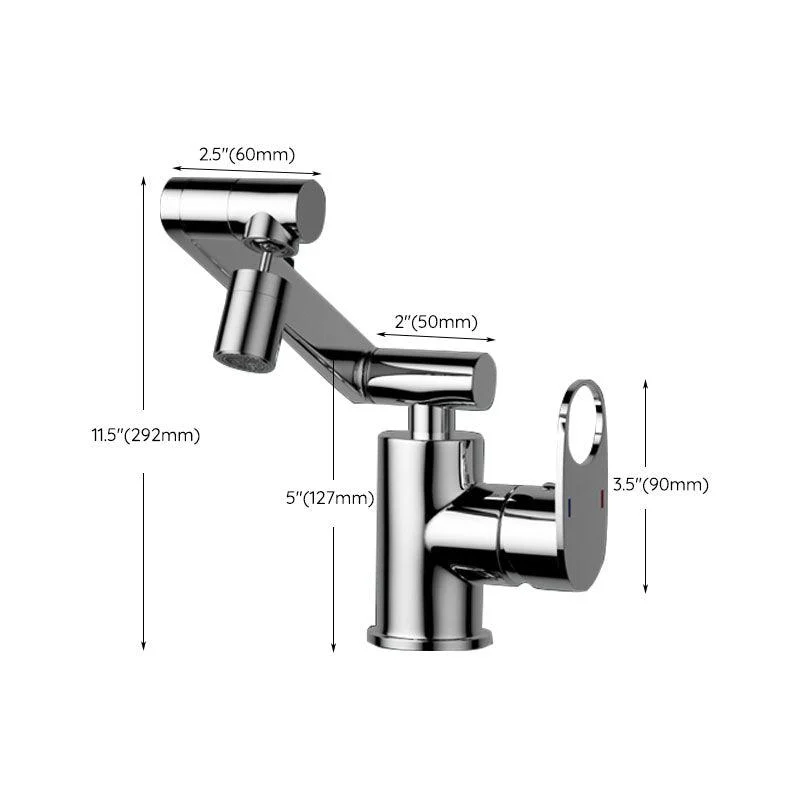 Contemporary Centerset Tap Lever Handles Rotatable Low Arc Solid Brass Circular Tap -Bathlova