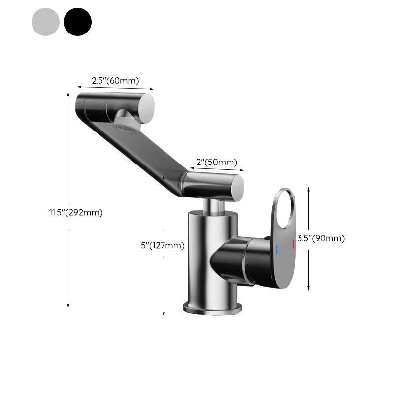 Contemporary Centerset Tap Lever Handles Rotatable Low Arc Solid Brass Circular Tap -Bathlova