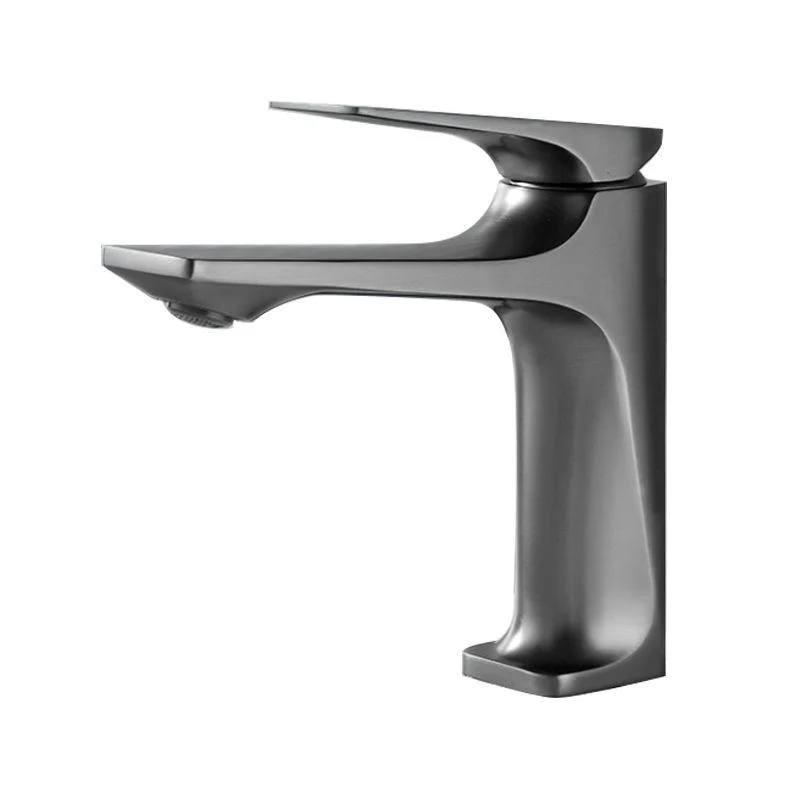 Contemporary Centerset Tap Lever Handles Single Hole Low Arc Solid Brass Square Tap -Bathlova